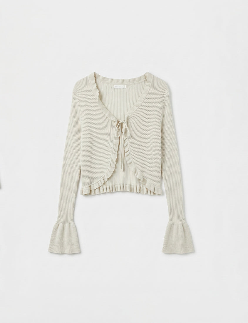Instant Cooling Tencel Blend Tie-Front Knit Plus Size Cardigan
