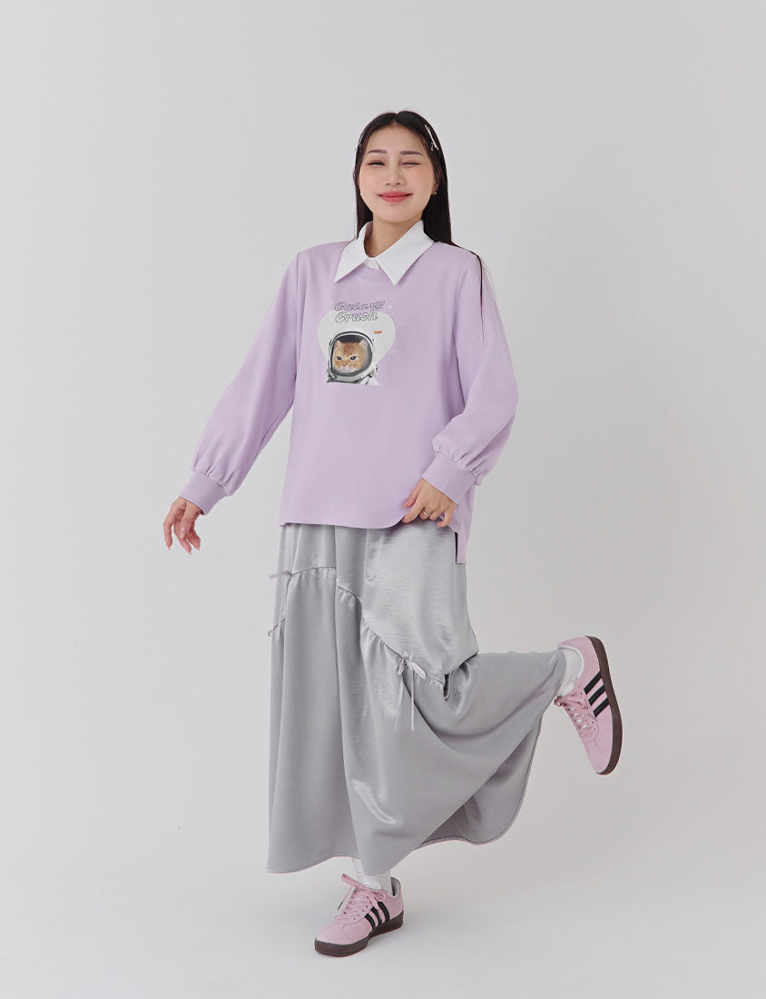 Spacesuit Cover Cat Graphic Plus Size Sweater (Unisex) (MIND.A.DAY Collaboration)