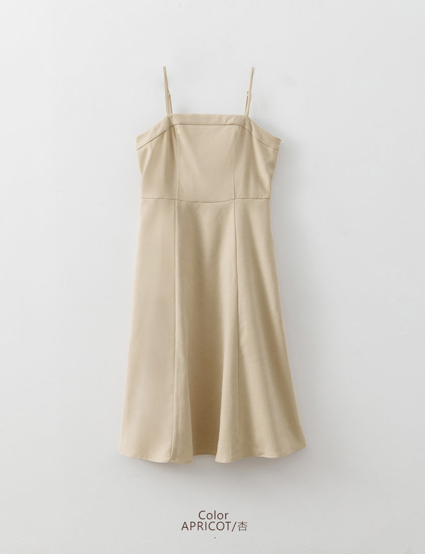 MISS. Adjustable Strap Brushed Twill Plus Size Cami Dress