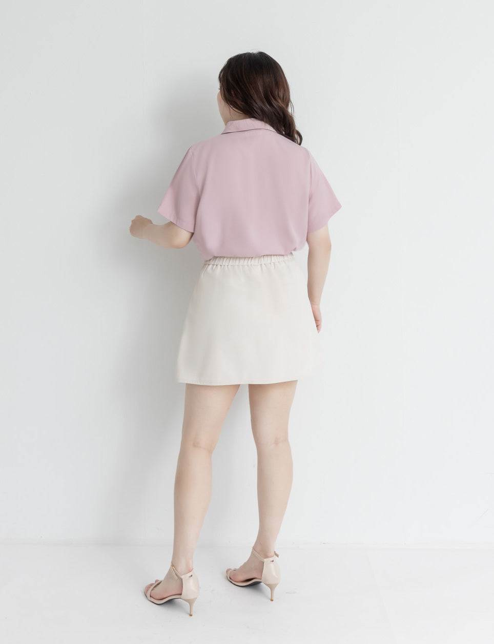 MISS. Minimal Textured Cuban Collar Plus Size Shirt