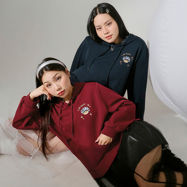 Lucky Cover Cat Embroidered Hoodie (Unisex) (MIND.A.DAY Collaboration)
