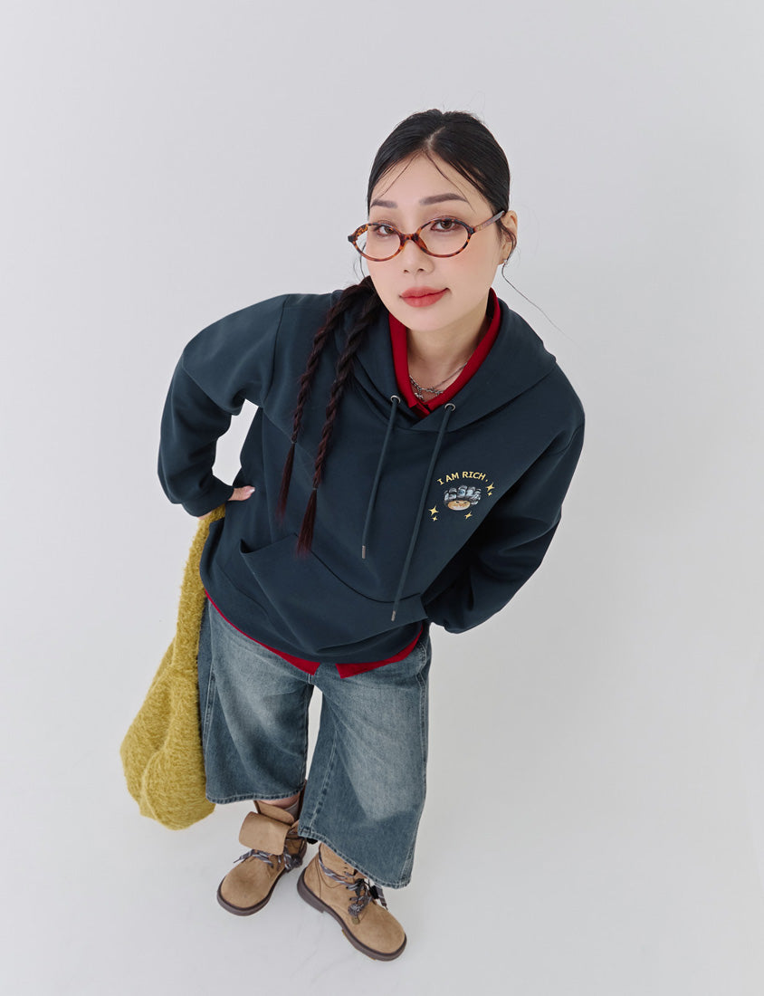 Lucky Cover Cat Embroidered Hoodie (Unisex) (MIND.A.DAY Collaboration)