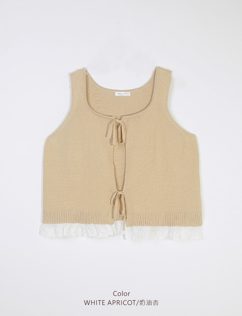 Lace-Trim Knit Layering Plus Size Tank Top
