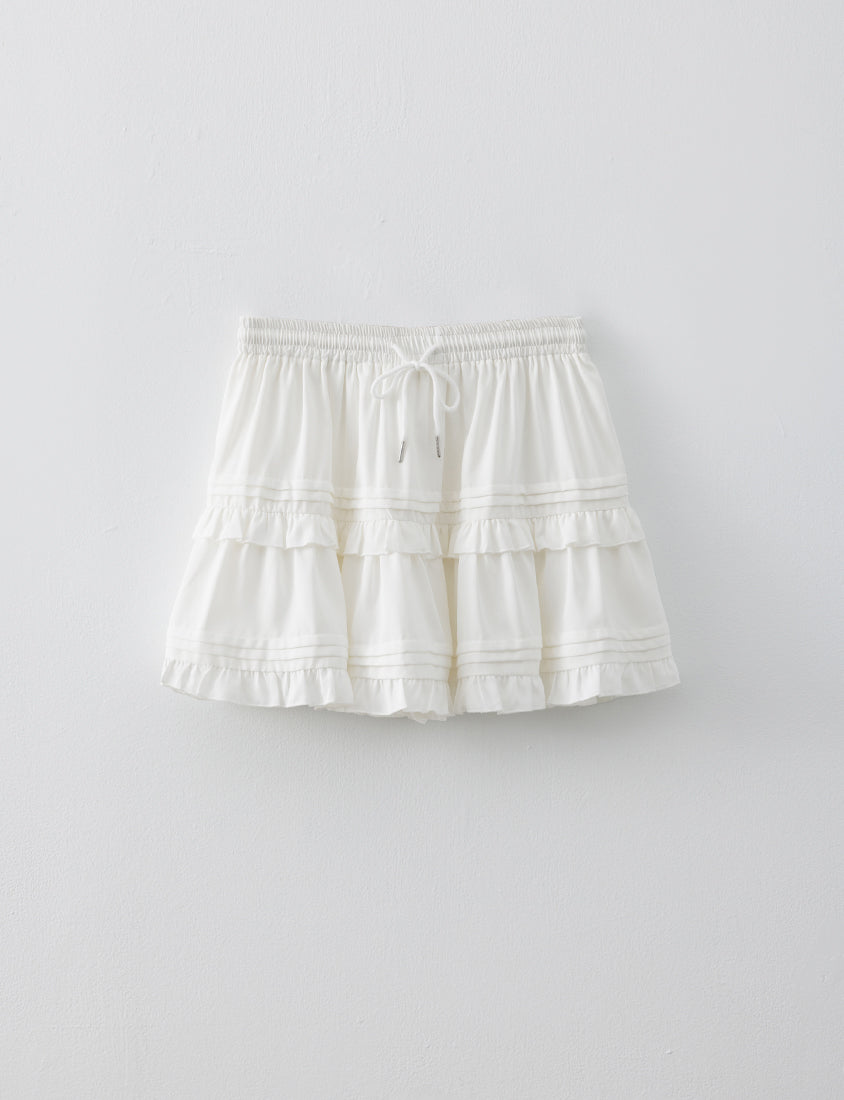 Sweet Tiered Puffy Plus Size Mini Skirt