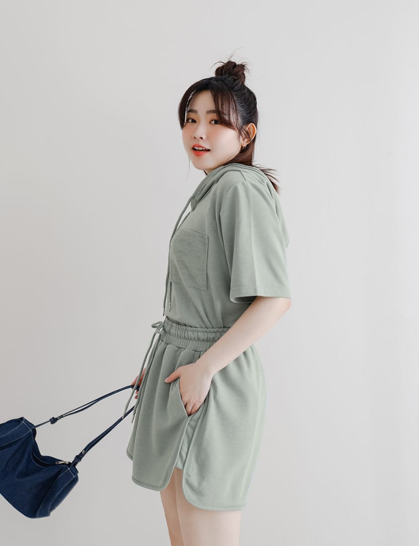 MISS. Casual Slit Drawstring Plus Size Shorts