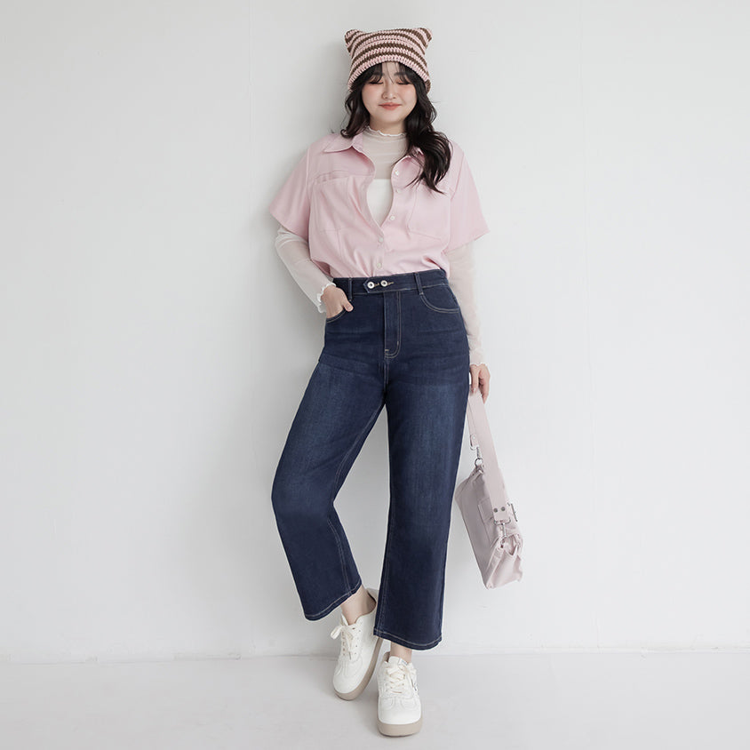 Zero Restriction Cloud Denim Plus Size Cropped Jeans (Regular)