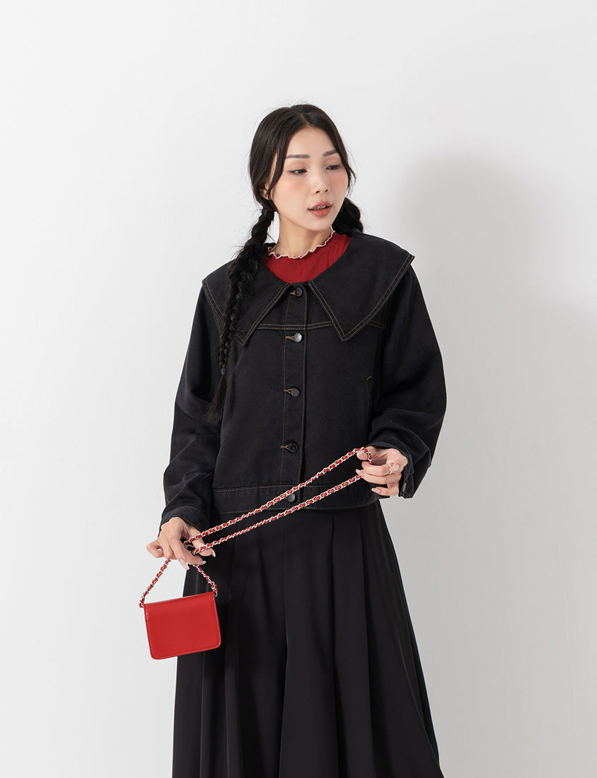 Sweet Collar Lyocell Twill Plus Size Jacket