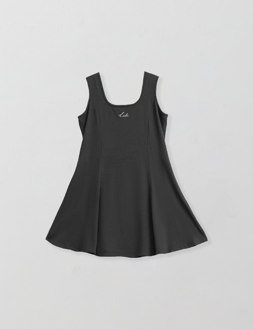 Embroidered Elastic Waist Plus Size Mini Dress