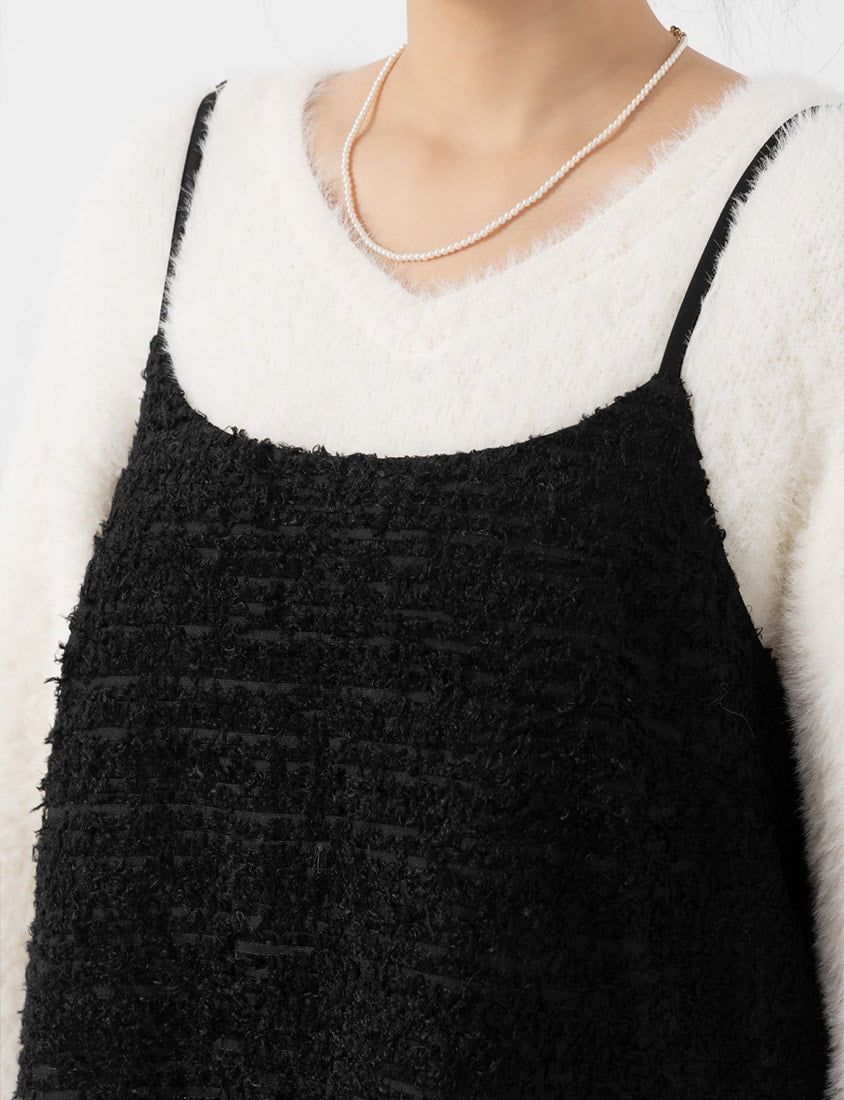 MISS. Adjustable Textured Furry Plus Size Vest