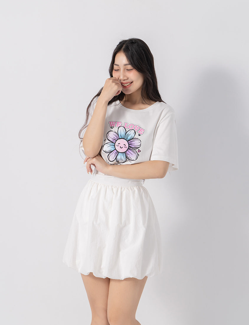 3D Gradient Floral Print Plus Size Tee
