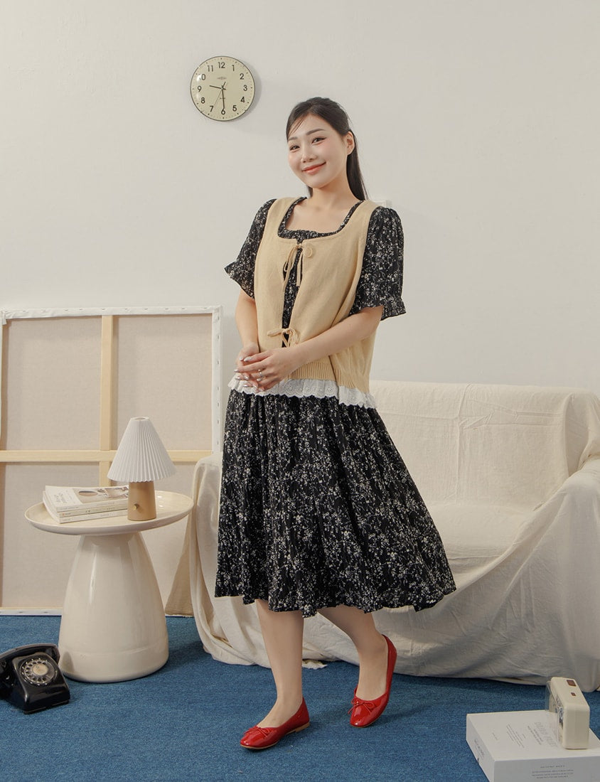 Lace-Trim Knit Layering Plus Size Tank Top