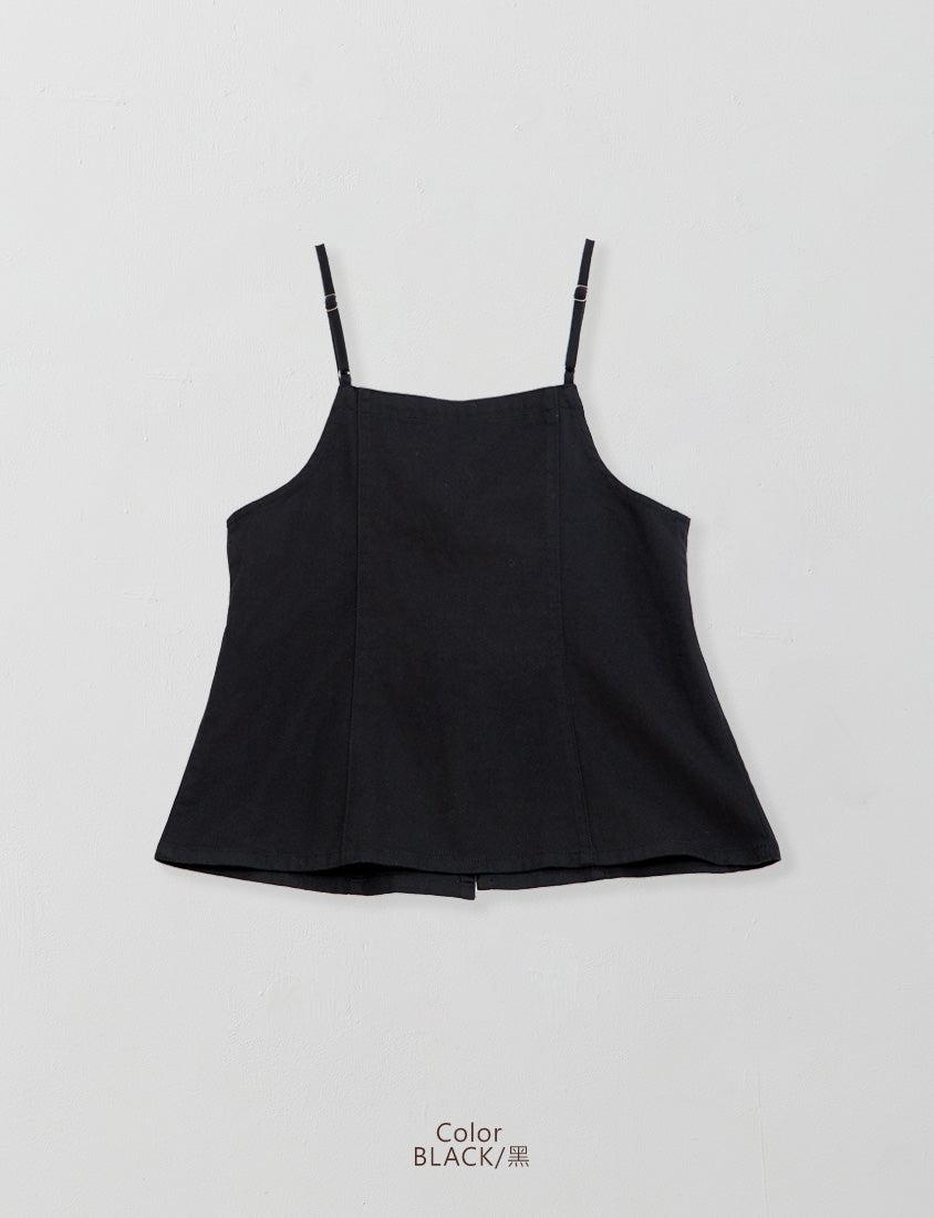 Adjustable Tie Strap Twill Layering Plus Size Camisole Vest