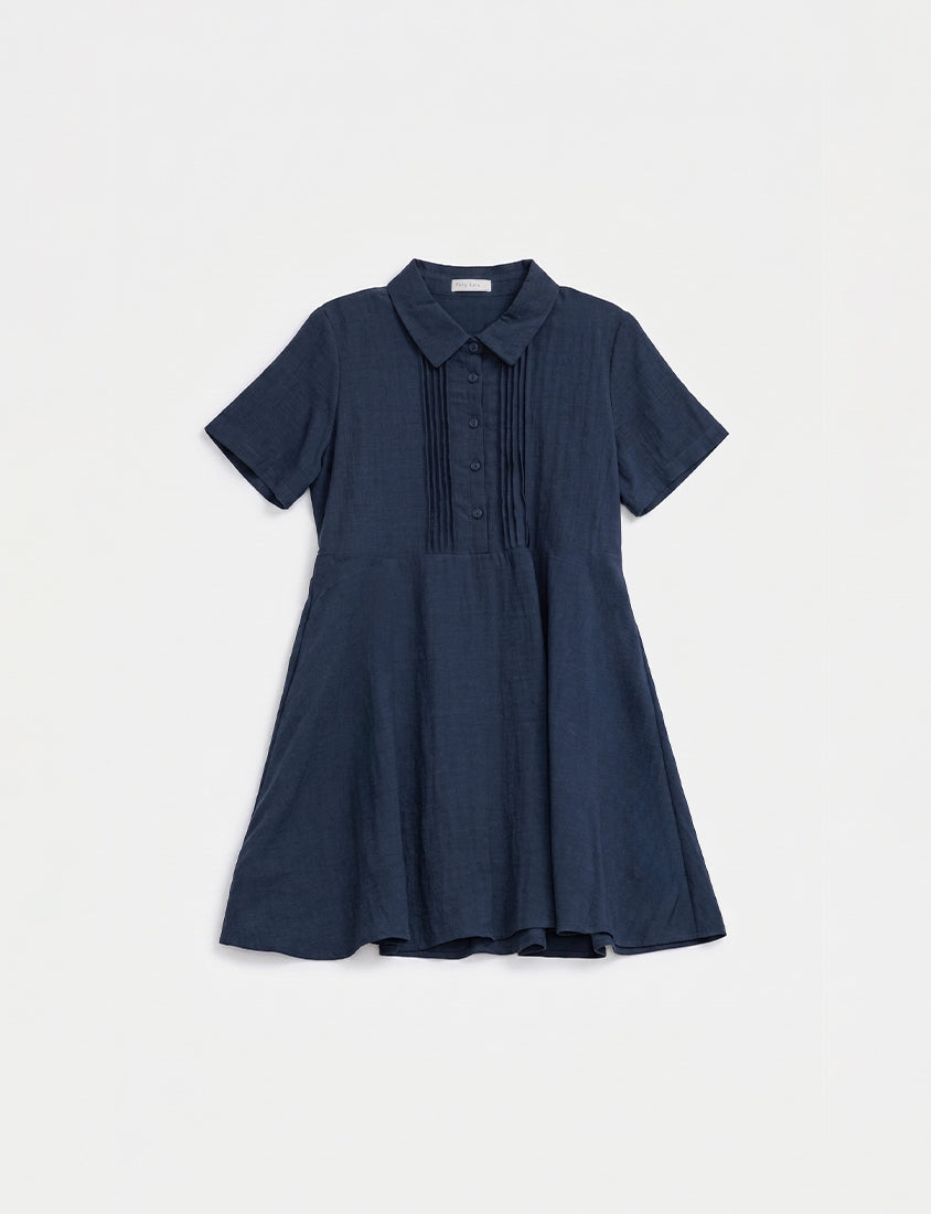 Casual Skin-Friendly Pleated Plus Size Mini Dress