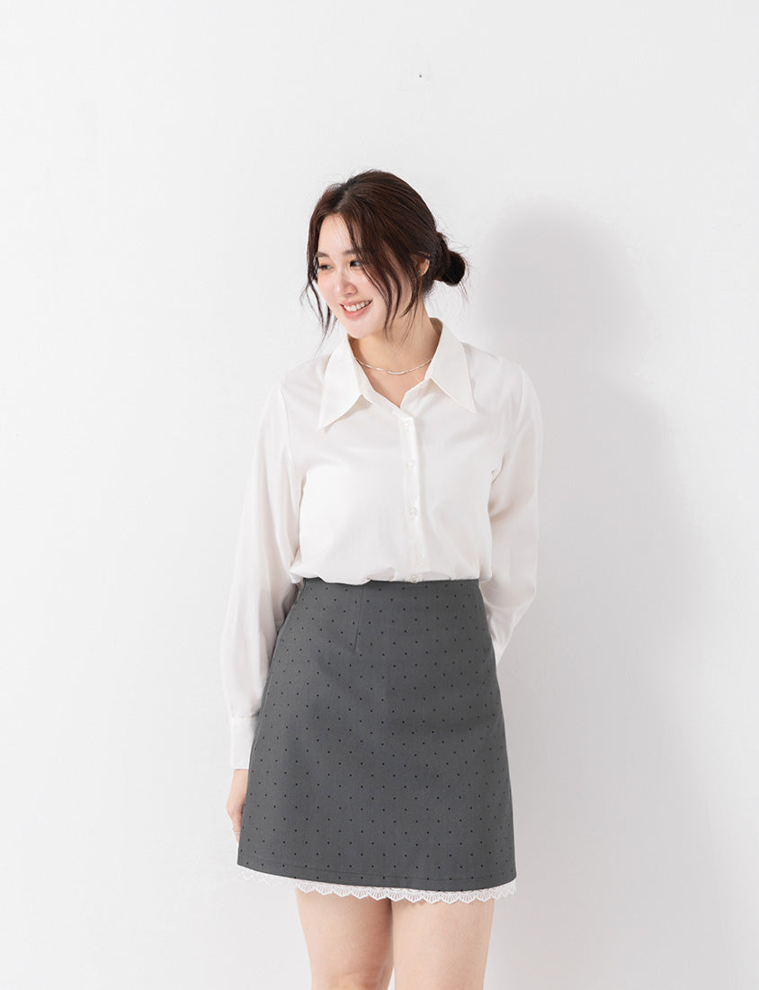 MISS. Minimal Breathable Lyocell Long Sleeve Plus Size Shirt