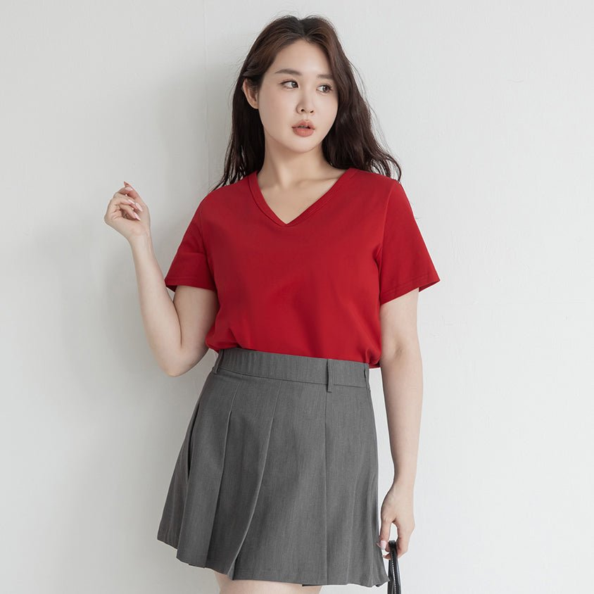 Upgraded 2.0! V-Neck Plus Size Slim Tee