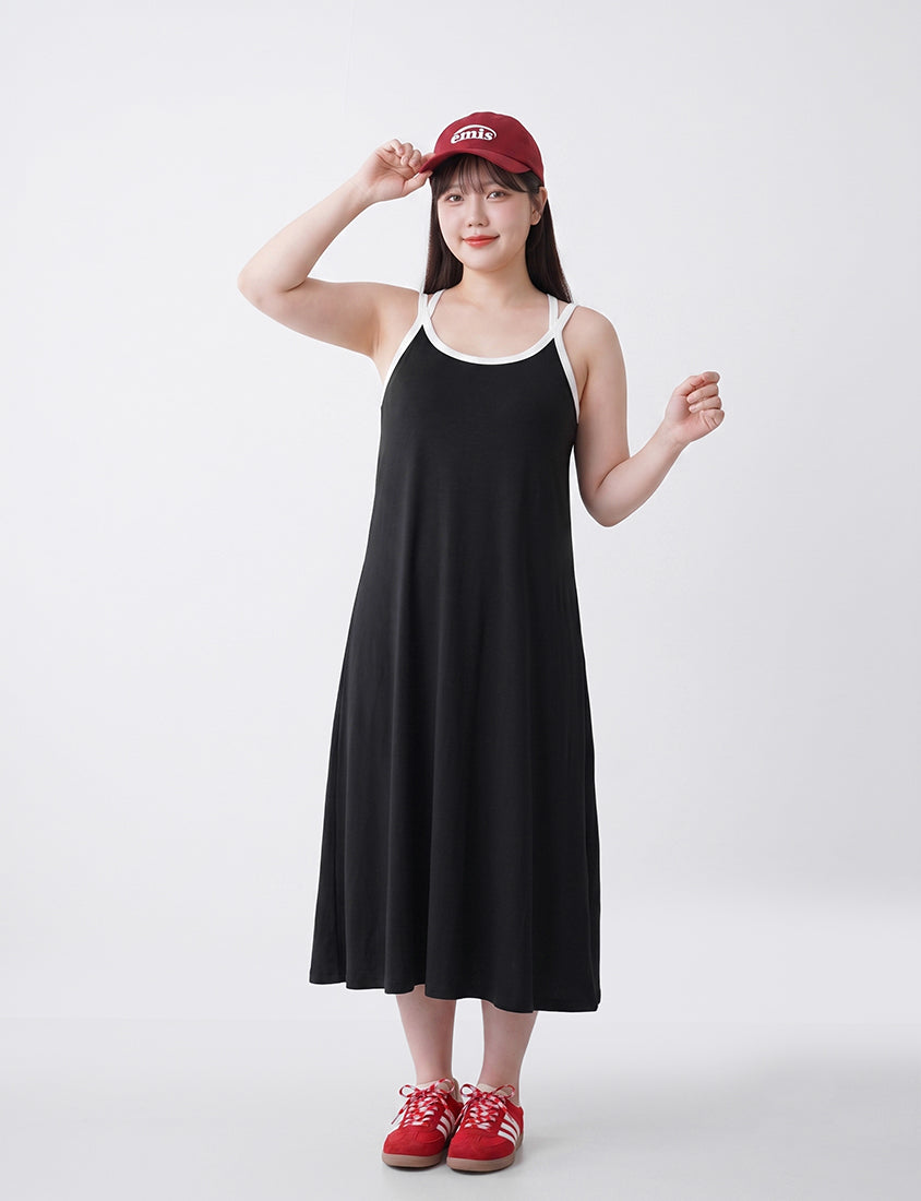 Lyocell Cloud Cotton Open-Back Short Sleeve Maxi Dress
