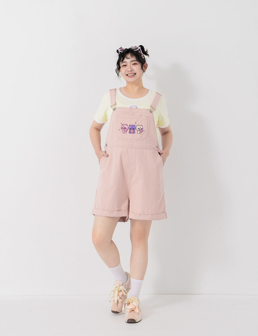 Poly Lulu x UGLY MEWS Collab Plus Size Overall Shorts