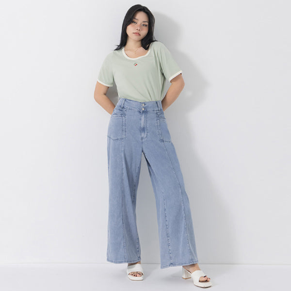 Lightweight Cloud Denim Zero-Restriction Plus Size Jeans (Long)