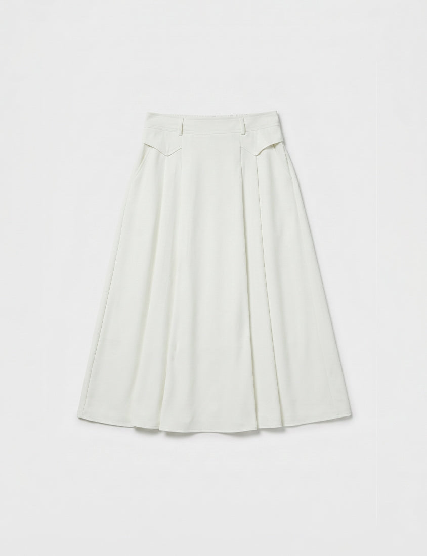 MISS. Slim Fit Tailored Pleated A-Line Plus Size Maxi Skirt