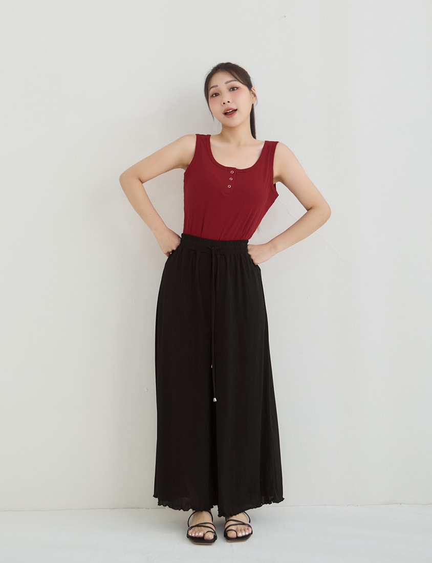 Cooling Lyocell Ribbed Crewneck Plus Size Tank Top