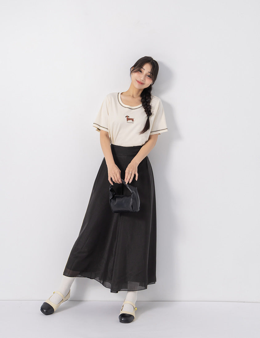 Wide Waistband Ethereal Sheer Plus Size Wide Leg Pants