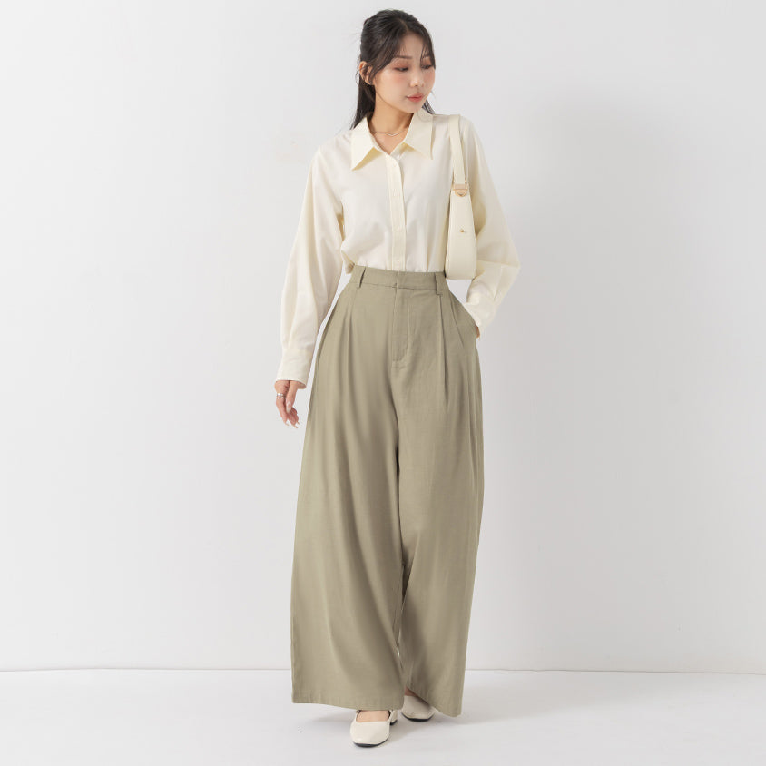 MISS. Tailored Pleated Lyocell Suit Plus Size Trousers