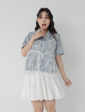 Delicate Floral Lace Layering Plus Size Camisole Vest