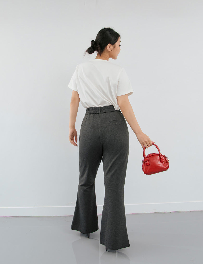 MISS. Pear-Shaped Friendly! Perfect Fit Slit Plus Size Flare Tailored Pants