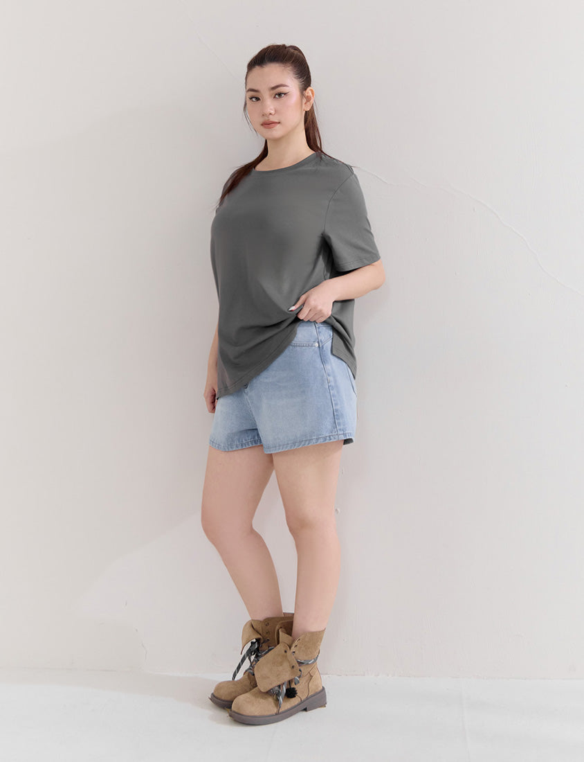 Instant Cooling Side Slit Oversized Plus Size Tee