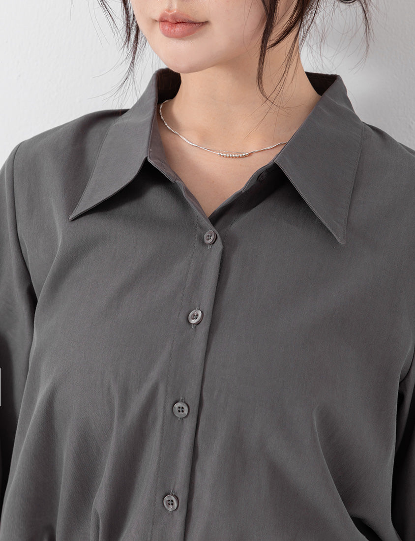MISS. Minimal Breathable Lyocell Long Sleeve Plus Size Shirt