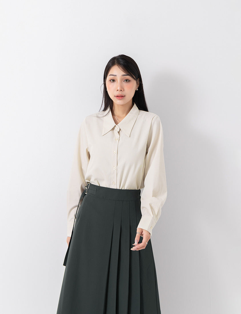 MISS. Tailored Pleated Suit Plus Size Maxi Skirt