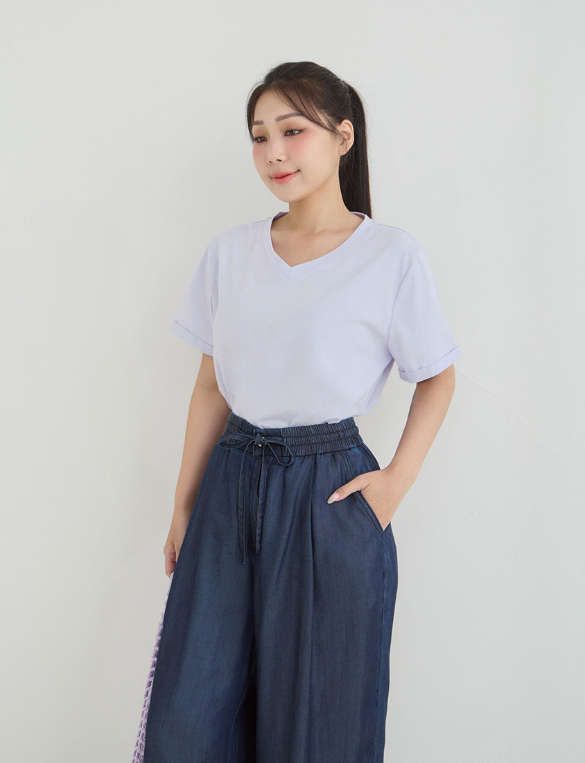 Cooling Lyocell Denim Plus Size Drawstring Pants