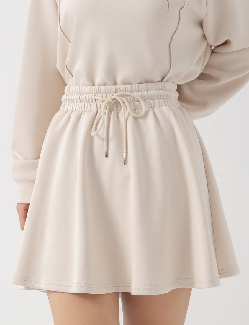 QQ Yogurt Touch Cotton Comfy A-Line Plus Size Mini Skirt