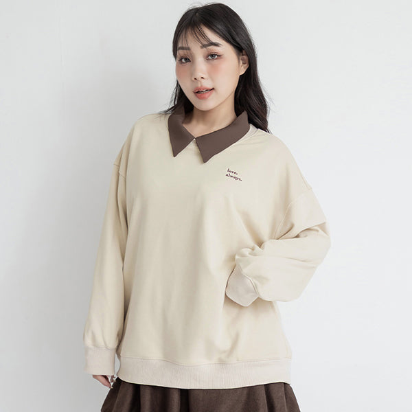 Matching Embroidered Plus Size Oversized Sweatshirt (UNISEX)