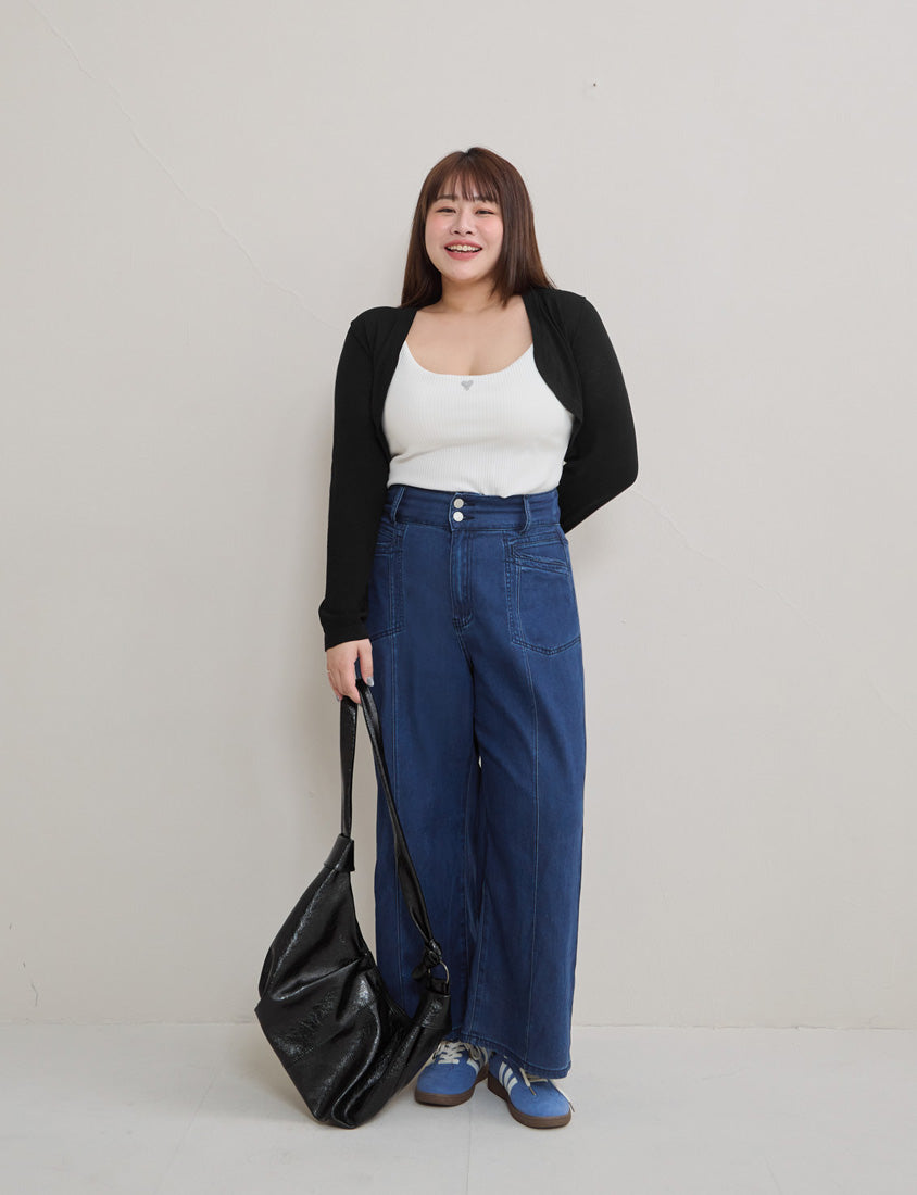 Semi Sheer Hem Plus Size Knit Cardigan
