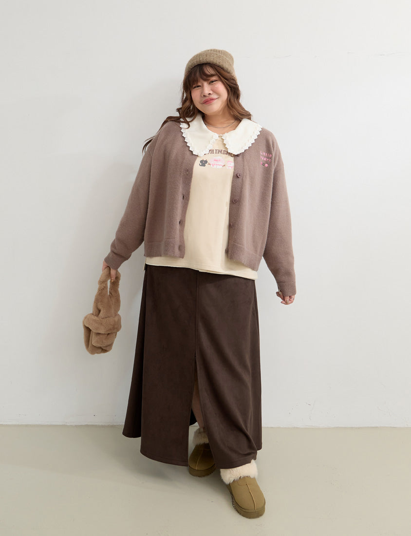 Winter Heart Print Plus Size Sweatshirt (Little Heart Collab)