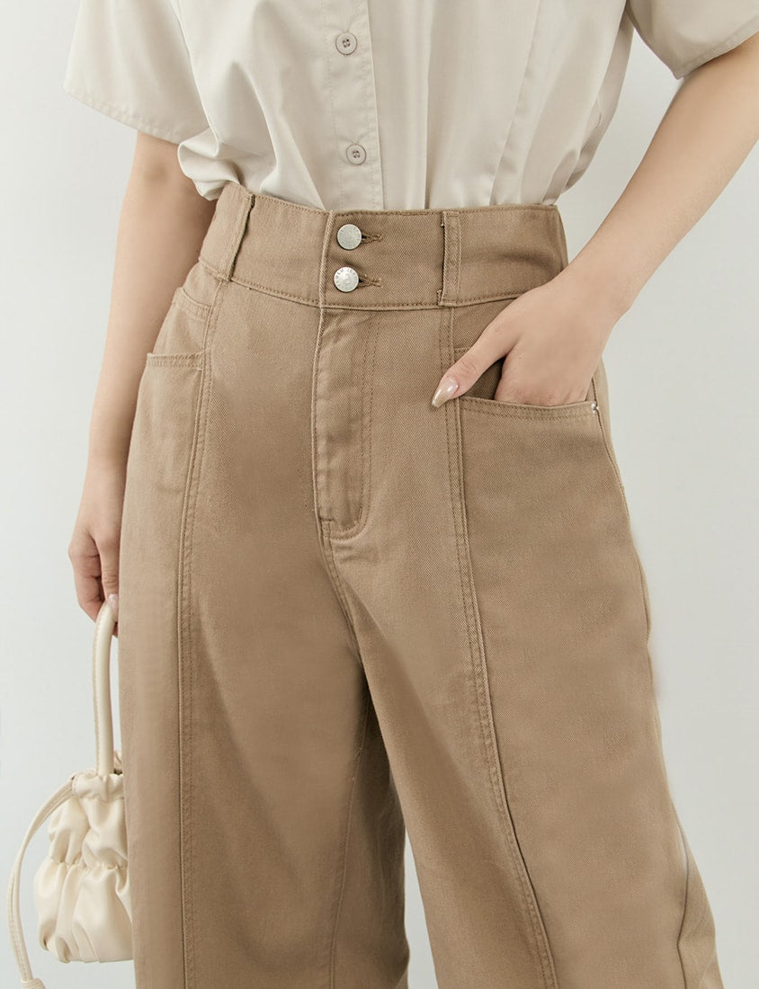 Pear-Shaped Friendly! Perfect Fit Twill Cotton Plus Size Wide Pants