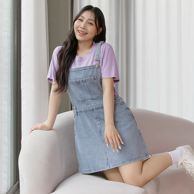 Playful Adjustable Denim Plus Size Overall Skirt – Poly Lulu