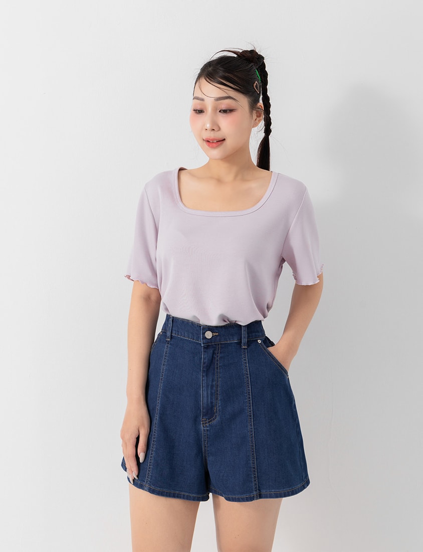 Instant Cooling Cloud Cotton Square Neck Plus Size Tee