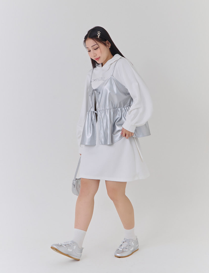 Shiny Girl Embroidered Plus Size Cloud Cotton Dress (With Belt)