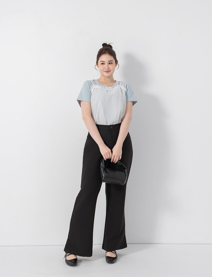 Perfect Proportion Slim Fit Plus Size Flared Trousers (Regular)
