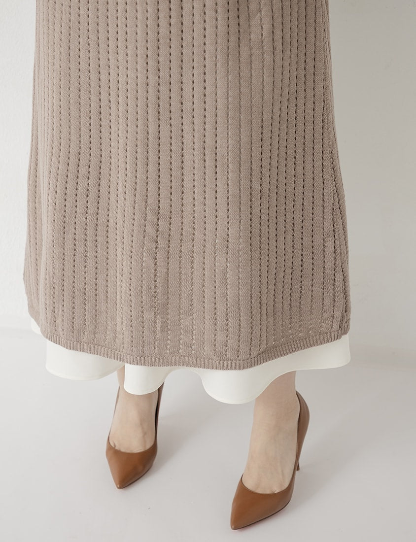 MISS. 2-Way Convertible Hollow Plus Size Long Knit Vest