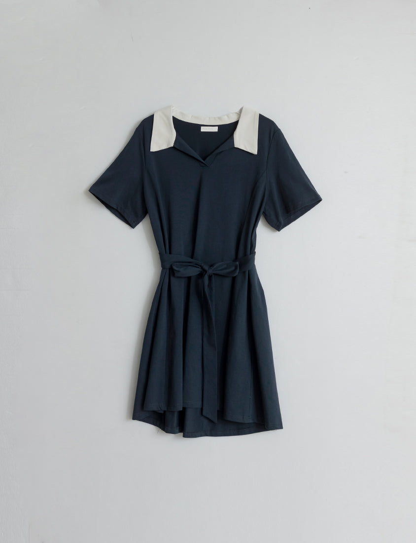 Instant Icy Cooling Collar Plus Size Mini Dress (With Waist Belt)