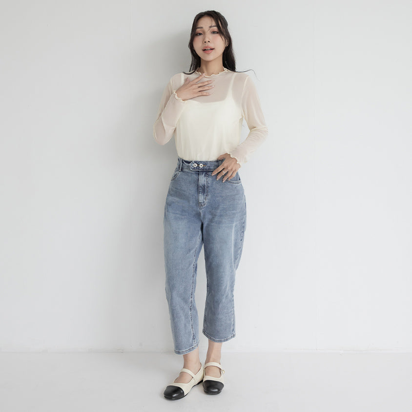 Zero Restriction Cloud Denim Plus Size Cropped Jeans (Short)