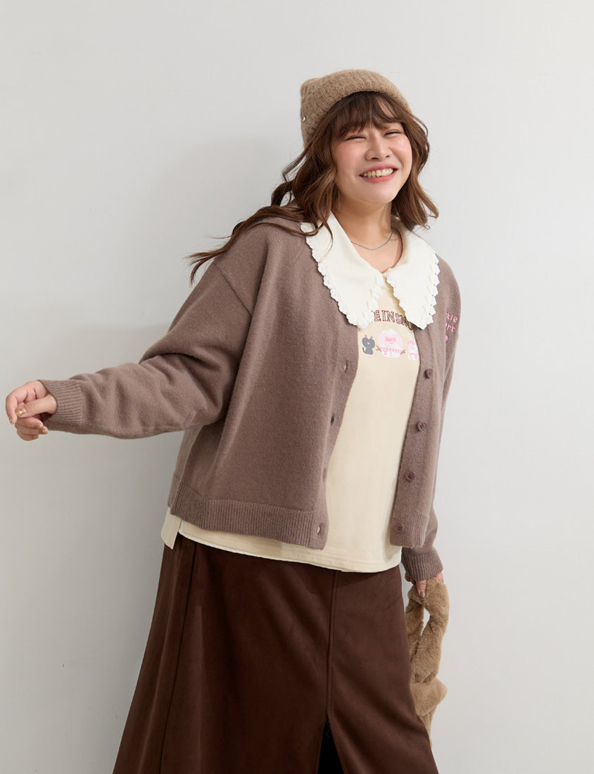 Winter Heart Print Plus Size Sweatshirt (Little Heart Collab)