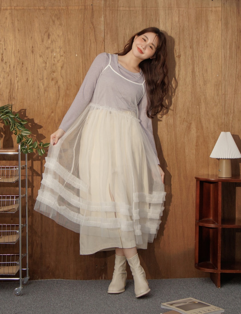 Soft Tencel Wool Plus Size Two-Piece Top (With Inner Top)