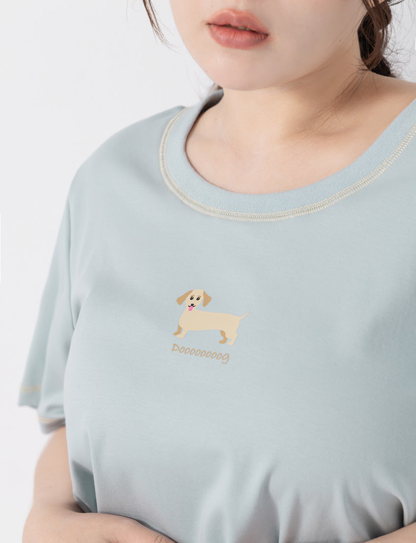 Instant Cooling Dachshund Print Plus Size Tee
