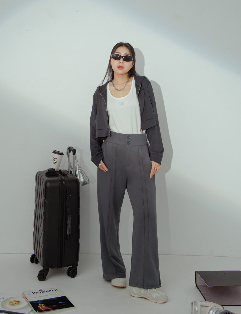 MUA! Cloud Cotton High Waist Double Seam Plus Size Pants