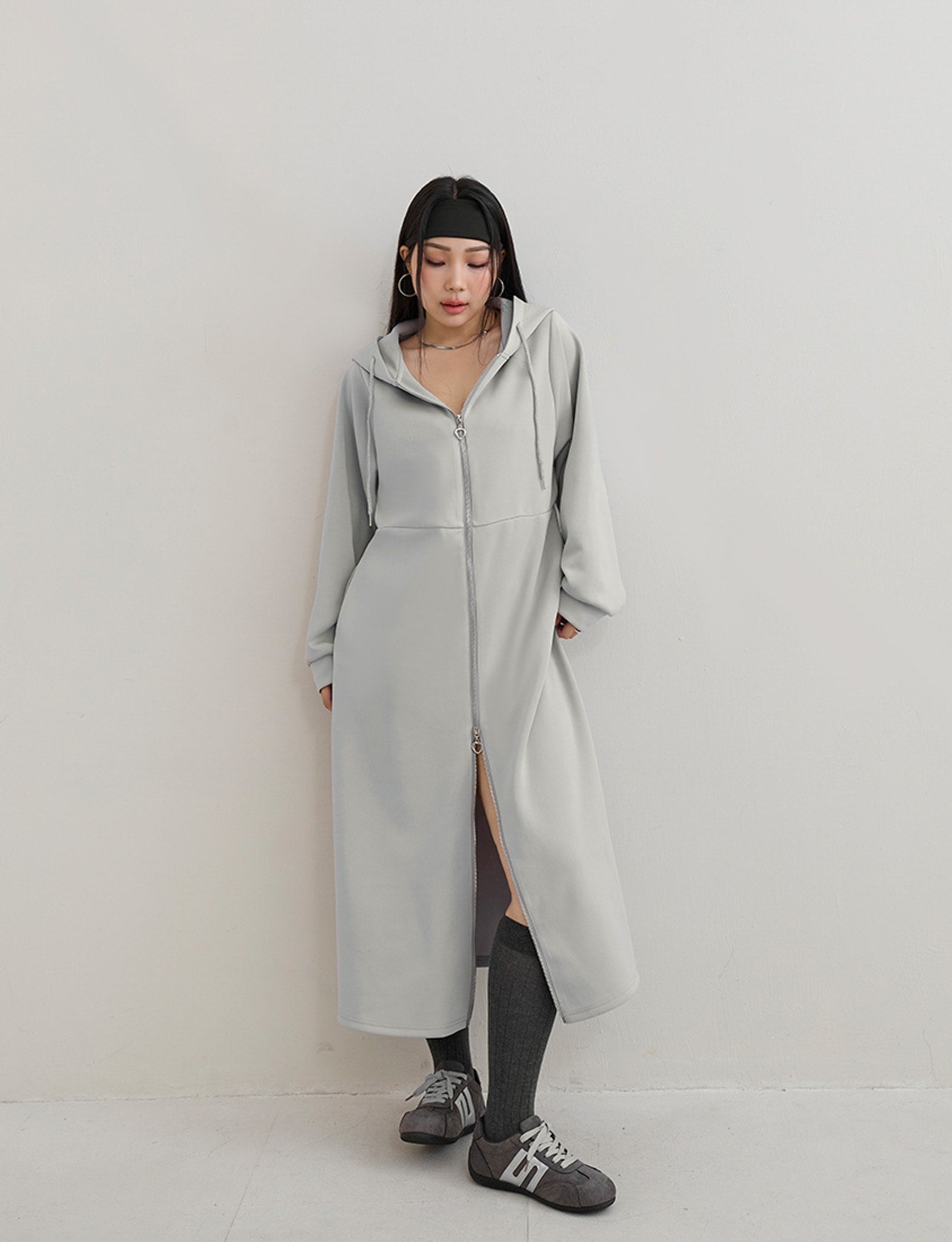 MUA! Heart Double-Zip Plus Size Hooded Maxi Dress