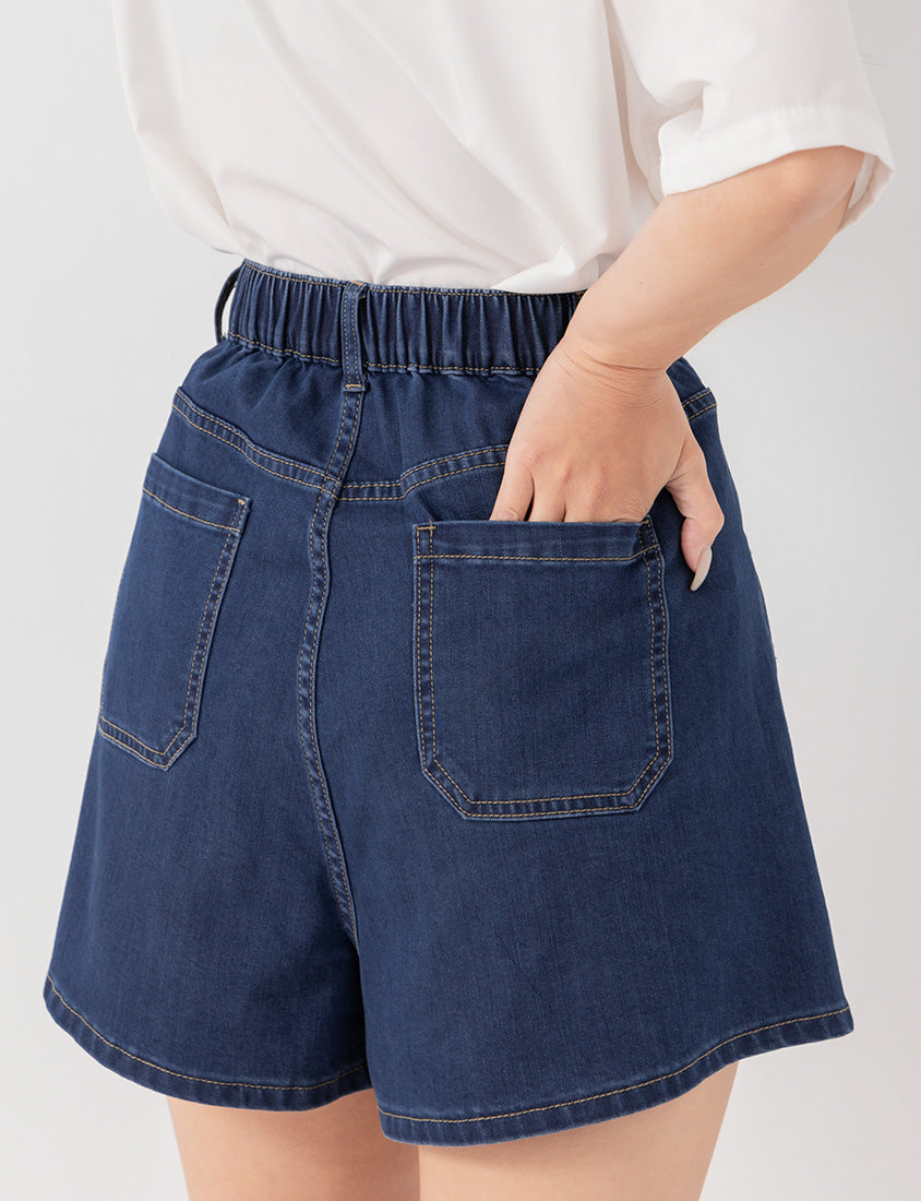 Pear-Shaped Friendly! Perfect Fit Slim Fit A-Line Plus Size Denim Shorts